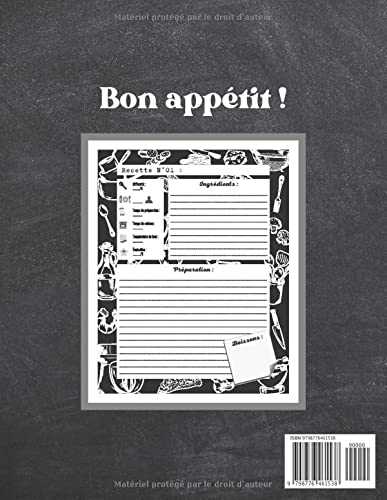 Mon carnet de recettes : A la maison, c'est MAMIE le chef !: Carnet à remplir de 100 recettes. Cahier de recettes grand format pour conserver vos ... pour les amoureux de la gastronomie!