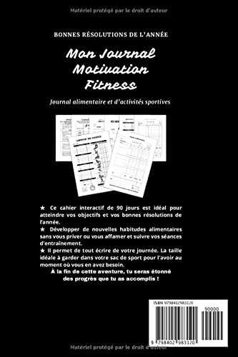 Mon Journal Motivation Fitness: Fitness et Minceur - Régime & journal alimentaire - Carnet de remise en forme - alimentaire et d'activité sportive - Organisation Sport et Nutrition