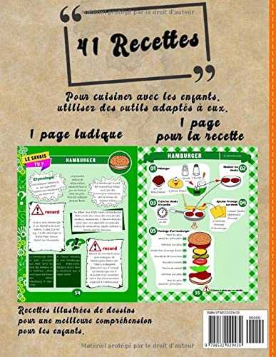 Mon premier livre de cuisine de p’tit chef | 41 recettes illustrées: Cuisiner avec son enfant | Apprentissage culinaire